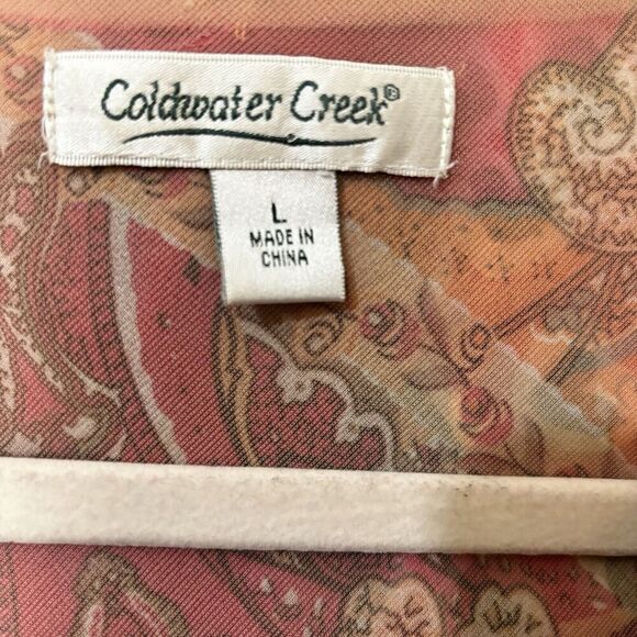 Coldwater Creek Tunic Top Women Large Multicolor Boho Paisley Embellished Blouse - Picture 6 of 8